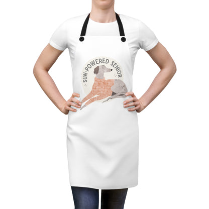 Sun-Powered Senior Apron | Birdie the Greyhound