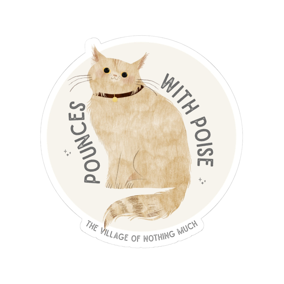 Pounces with Poise Kiss-Cut Sticker | Marmie the Cat