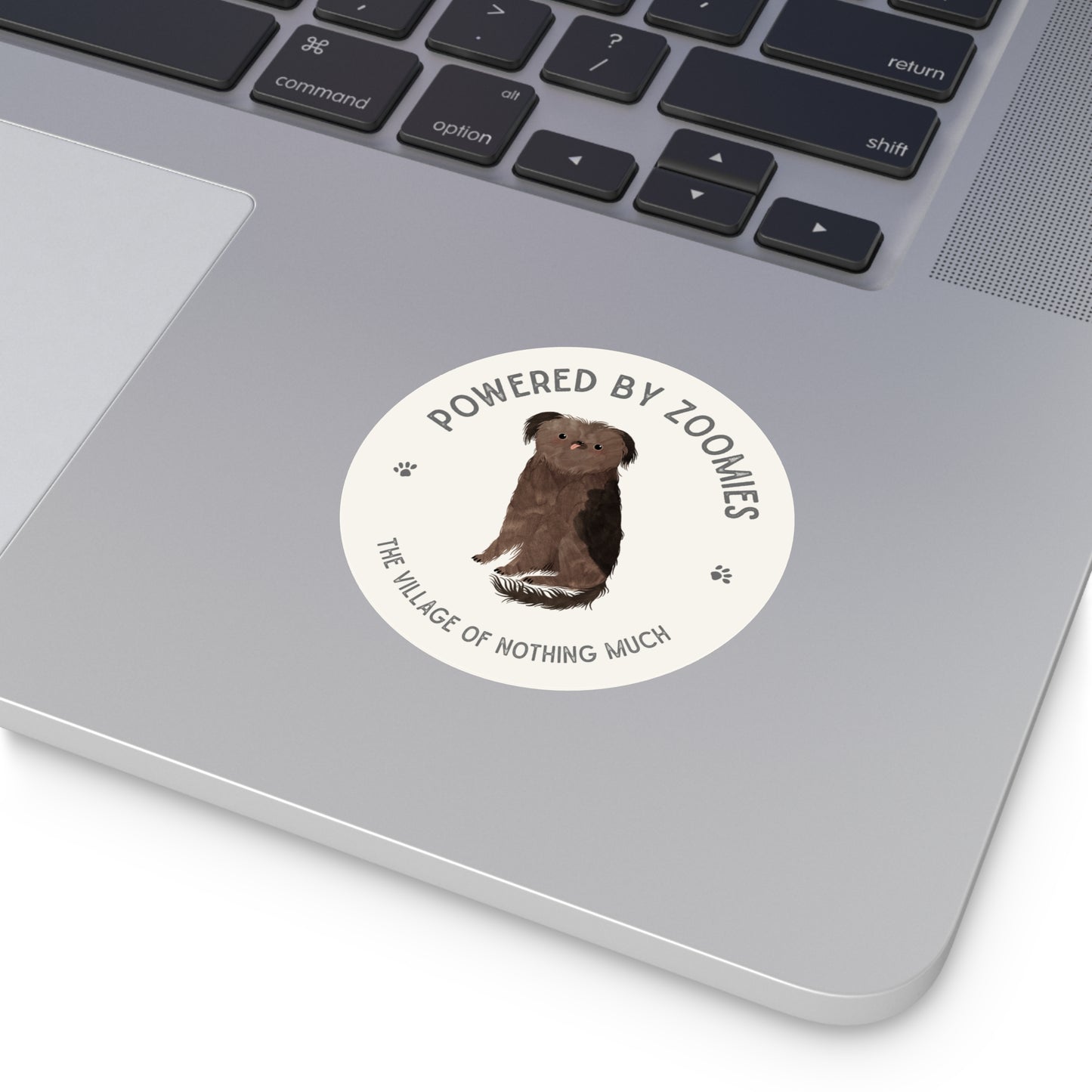 Powered by Zoomies Round Vinyl Sticker | Crumb