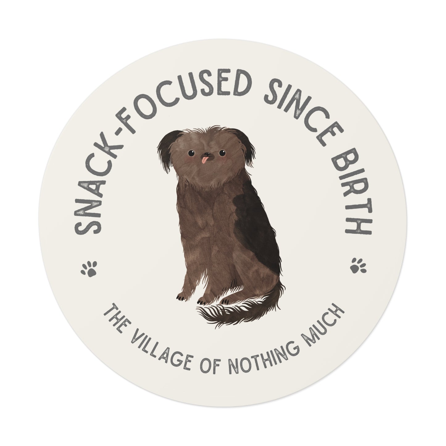 Snack-Focused Since Birth Round Vinyl Sticker | Crumb