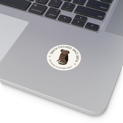 Snack-Focused Since Birth Round Vinyl Sticker | Crumb