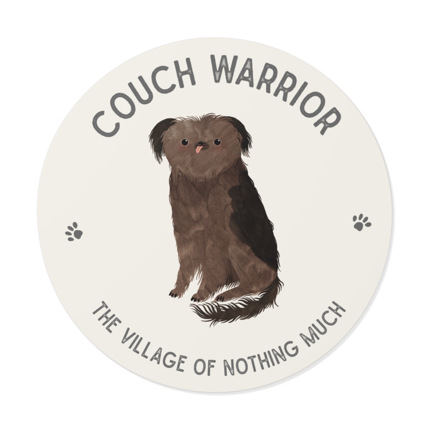 Couch Warrior Round Vinyl Sticker | Crumb