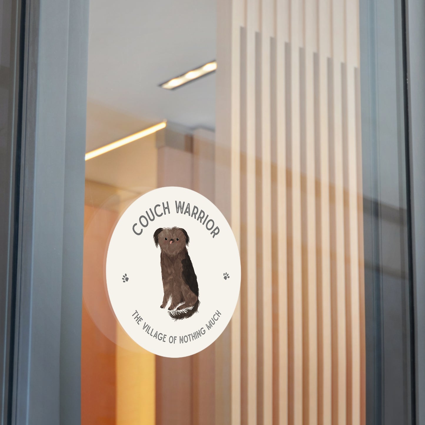 Couch Warrior Round Vinyl Sticker | Crumb