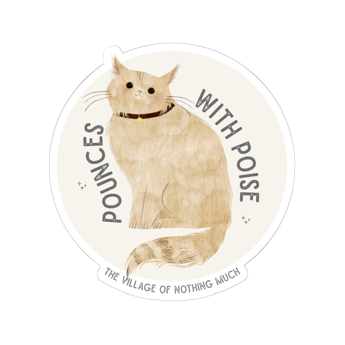 Pounces with Poise Kiss-Cut Sticker | Marmie the Cat