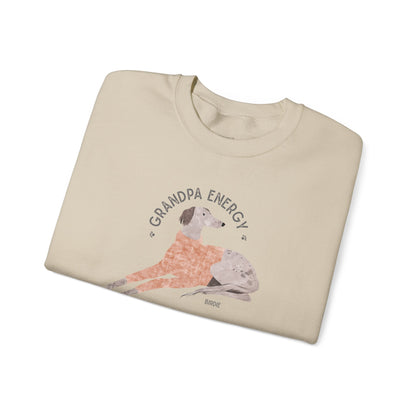 Grandpa Energy Crewneck Sweatshirt | Birdie the Greyhound