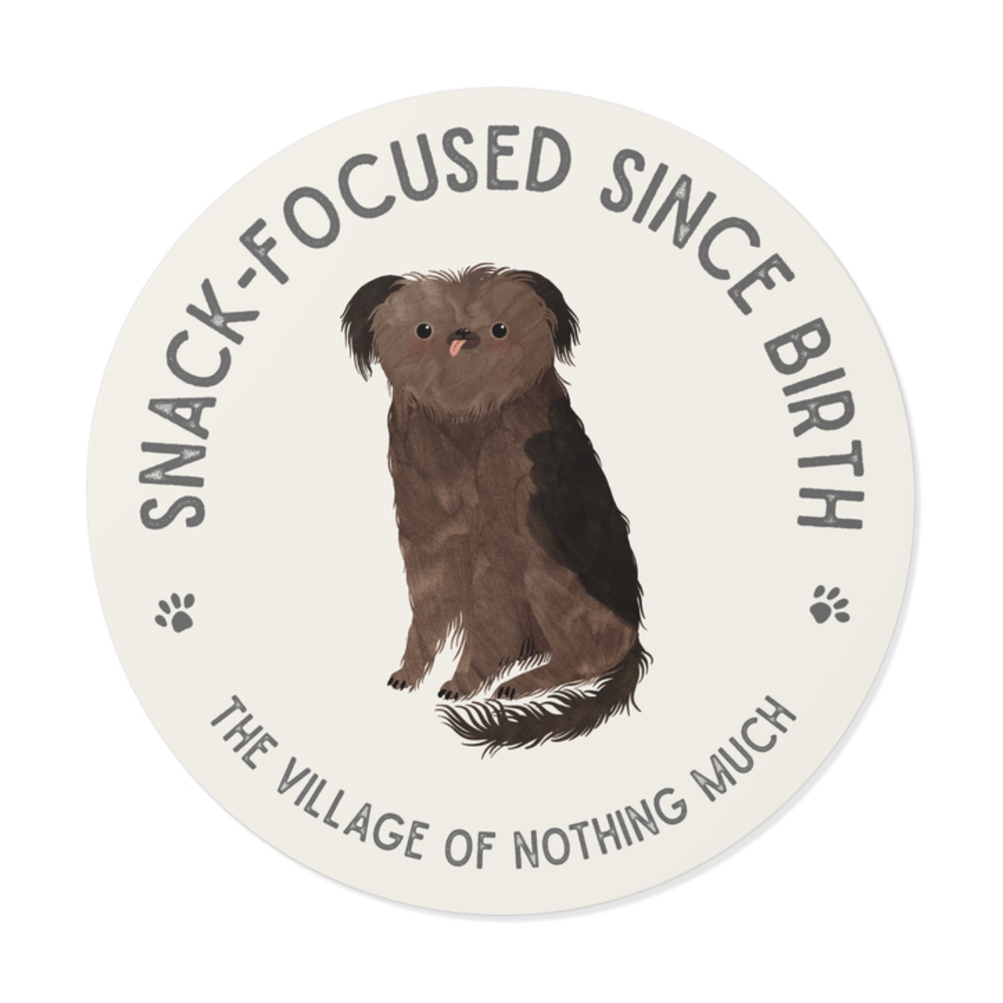 Snack-Focused Since Birth Round Vinyl Sticker | Crumb