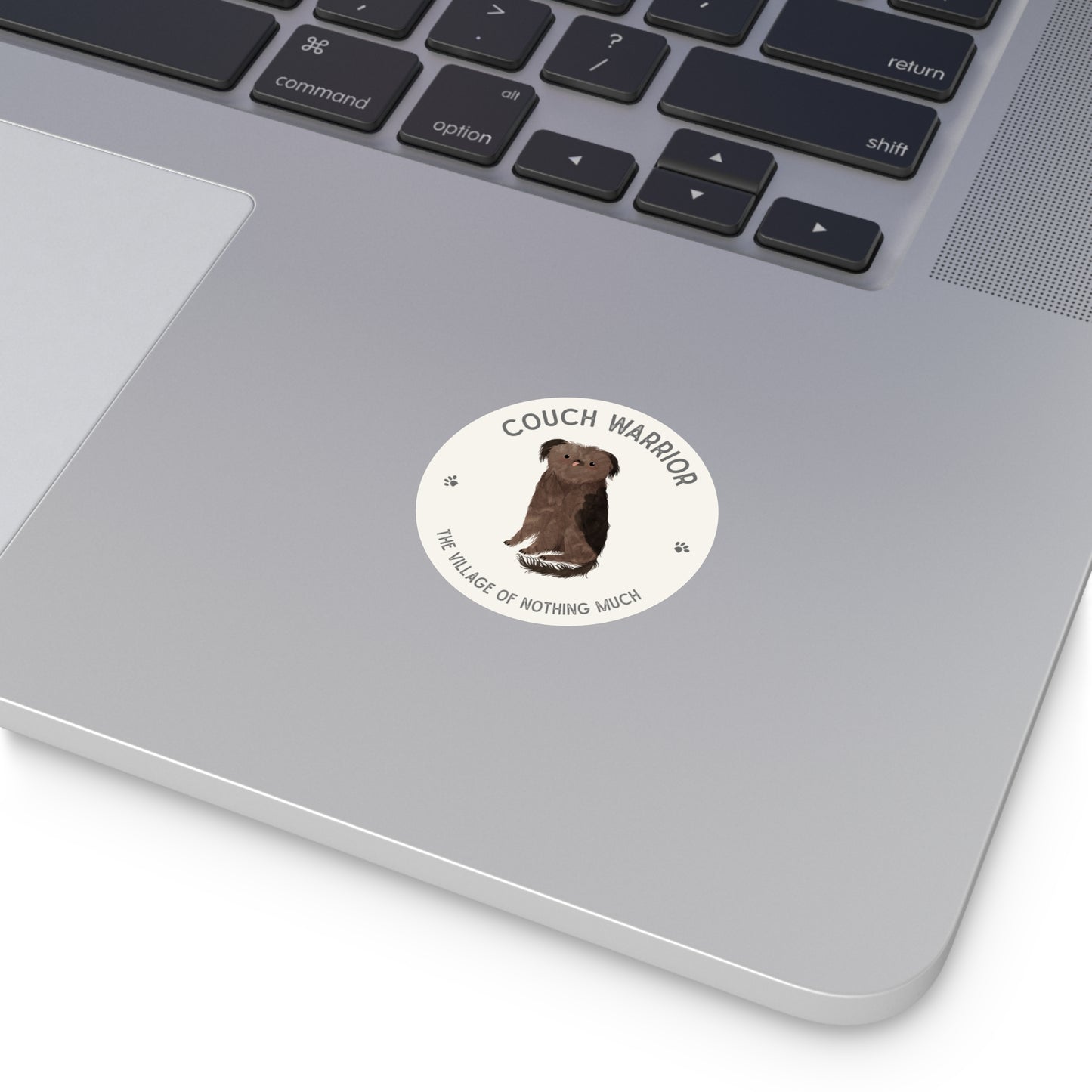 Couch Warrior Round Vinyl Sticker | Crumb