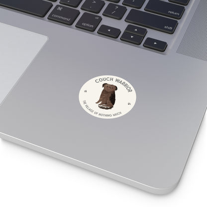 Couch Warrior Round Vinyl Sticker | Crumb