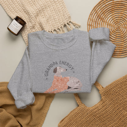 Grandpa Energy Crewneck Sweatshirt | Birdie the Greyhound