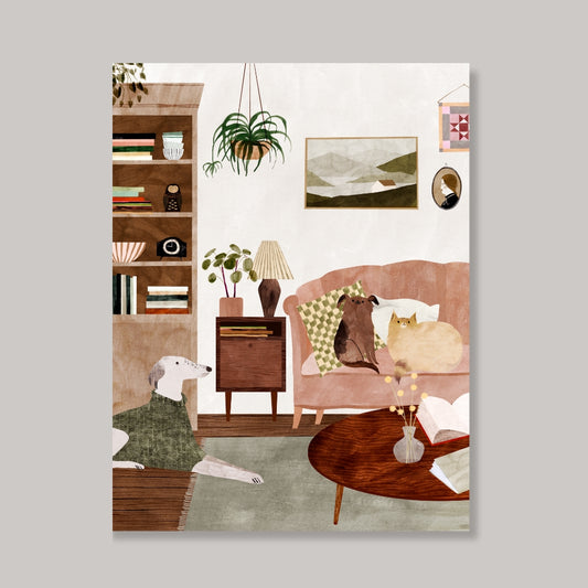 A Quiet Afternoon with Marmalade, Crumb & Birdie Print