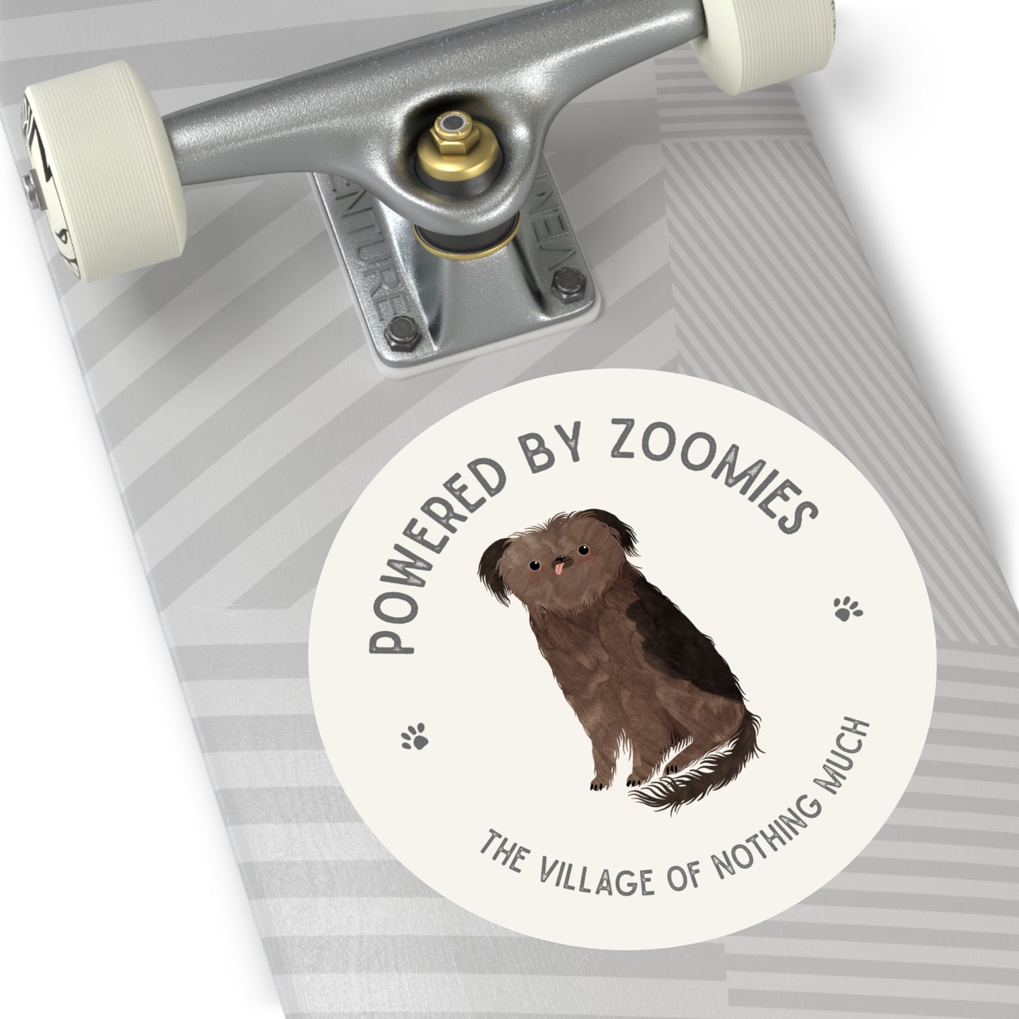 Powered by Zoomies Round Vinyl Sticker | Crumb
