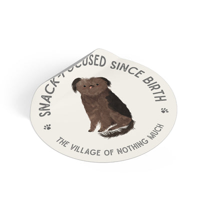 Snack-Focused Since Birth Round Vinyl Sticker | Crumb