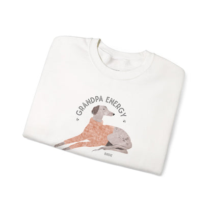 Grandpa Energy Crewneck Sweatshirt | Birdie the Greyhound