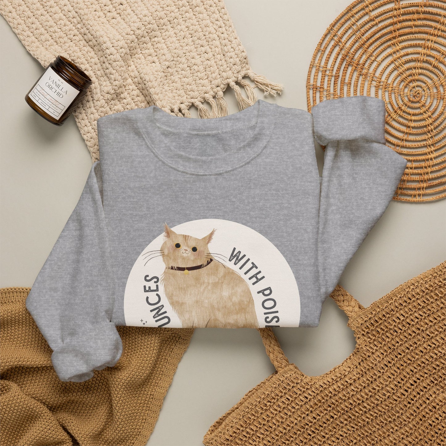 Pounces with Poise Sweatshirt | Marmie the Cat
