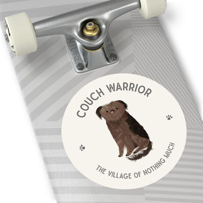 Couch Warrior Round Vinyl Sticker | Crumb