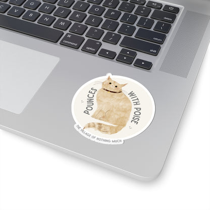 Pounces with Poise Kiss-Cut Sticker | Marmie the Cat