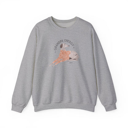 Grandpa Energy Crewneck Sweatshirt | Birdie the Greyhound
