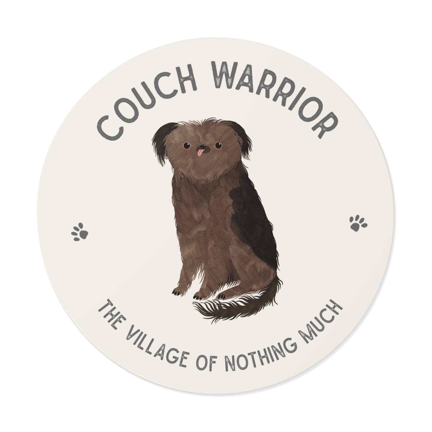 Couch Warrior Round Vinyl Sticker | Crumb