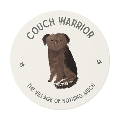 Couch Warrior Round Vinyl Sticker | Crumb