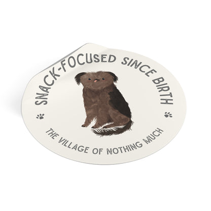 Snack-Focused Since Birth Round Vinyl Sticker | Crumb