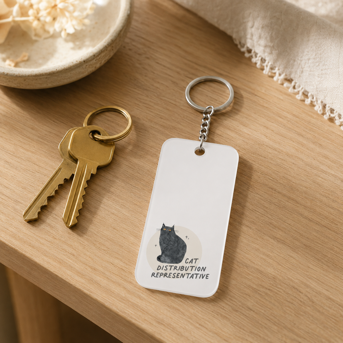 Cat Distribution Representative Keychain